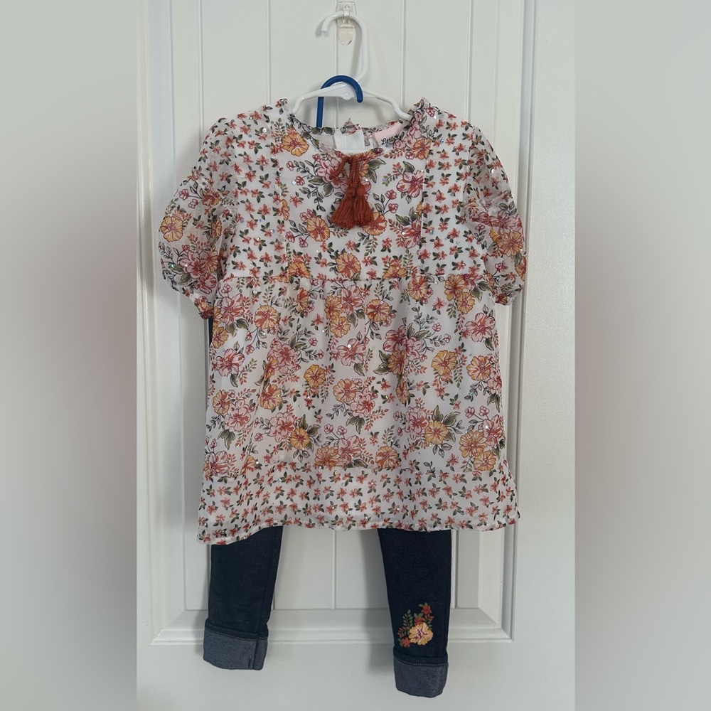 Girls 2pc Shirt anf Jegging Fall Set SZ 6